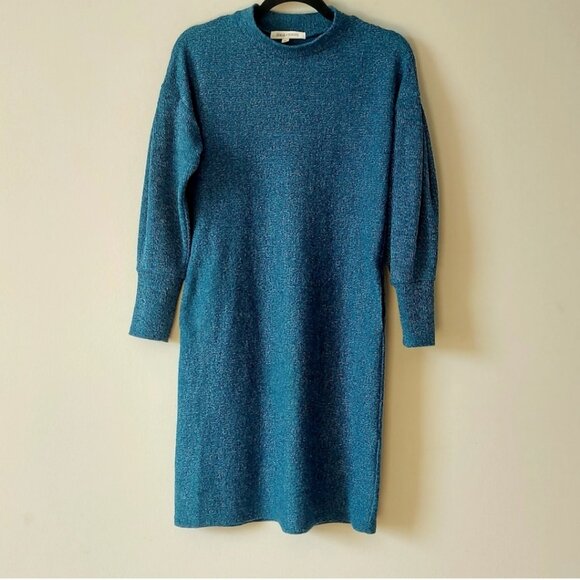 Dagg & Stacey Sweater Dress Size Small Mock Neck Darted Sleeve Knit Pockets - Picture 1 of 10